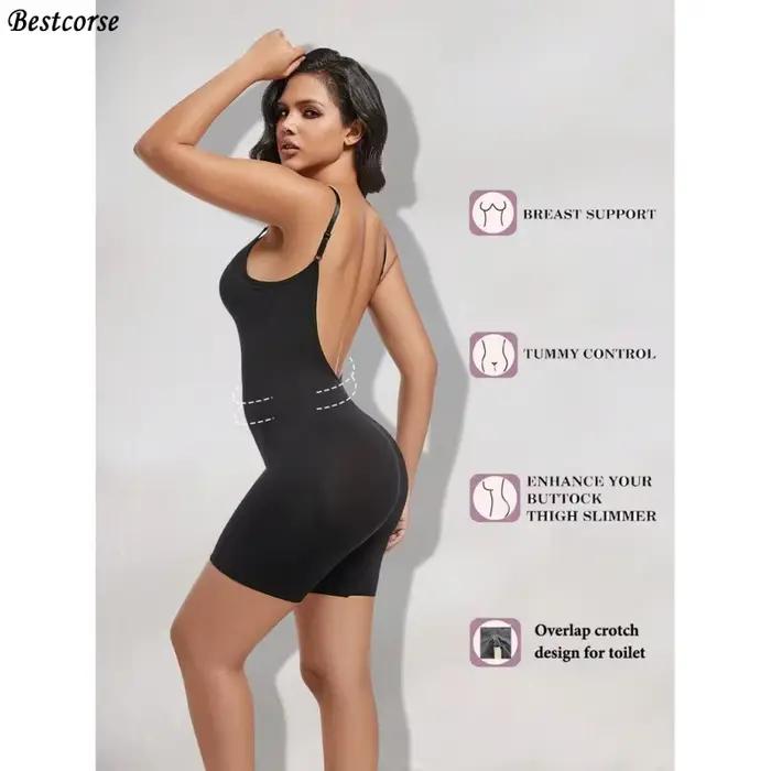 Body sculptant sans couture pour robe dos nu, grande taille, amincissant le ventre et la taille, pour femme