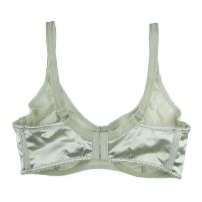 Soutien-gorge brodé en Satin pour femmes, 3 couleurs noir/vert/argent, bonnet Push Up non doublé, grande taille 36 38 40 42 44 46 DD DDD E F