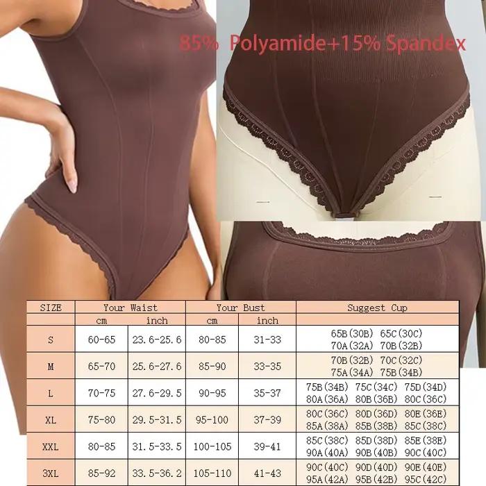 GUUDIA débardeur body dentelle col carré Shapewear body débardeur body contrôle du ventre string Cami body hauts large sangle