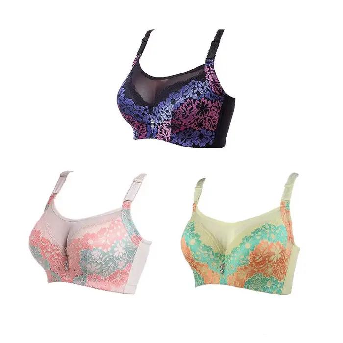 Soutien-gorge Grande Taille Femme 75-105 C D DD E F Bonnets Profonds Sexy en Dentelle Push-Up Brassière Sans Bretelles BH VS C3307