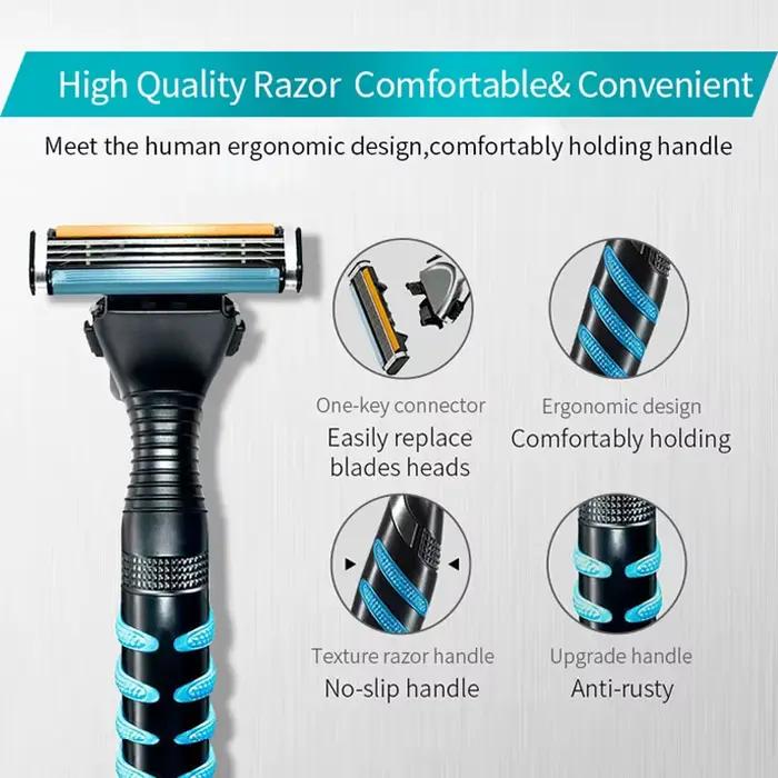 Gillette Vector 3-Rasoir à 3 Couches pour Homme, Sécurité, Corps, Visage, Épilation, Lame, Tranchante, Têtes de Rechange, Cadeau, 8/12 Pièces