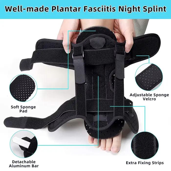 Attelle de nuit pour fasciite plantaire, attelle orthopédique réglable pour la fasciite plantaire et la tendinite d'achille, douleur sur la voûte plantaire