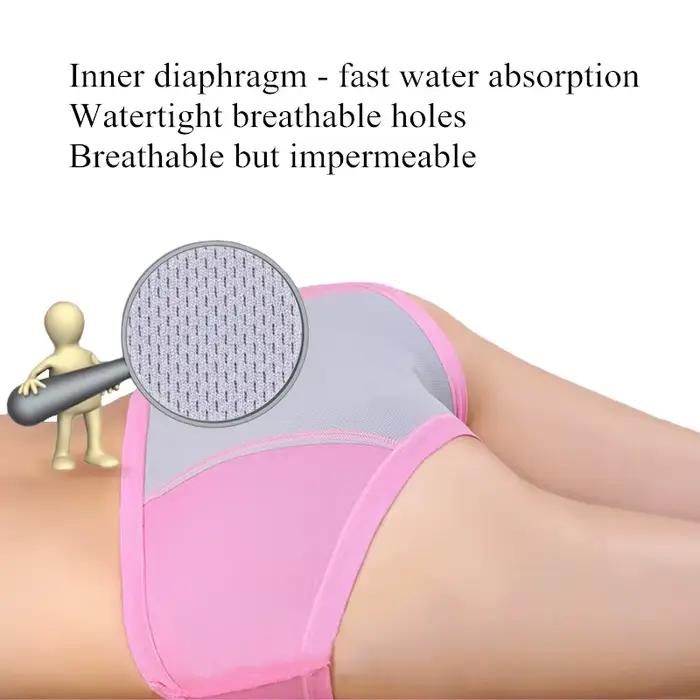 Culotte Menstruelle Imperméable en Coton pour Femme, Sous-Vêtement Physiologique, Grande Taille, Lingerie