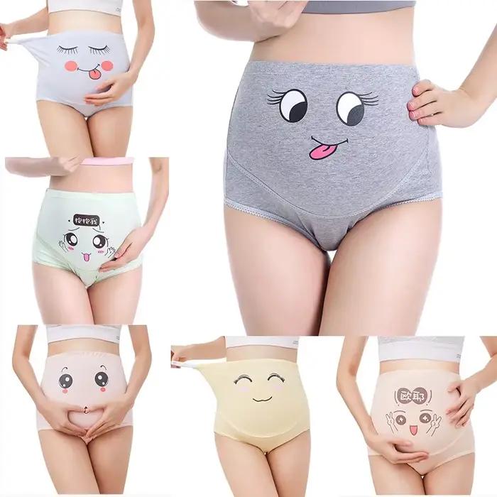 Culotte en coton pour femmes enceintes, sous-vêtements de maternité, vêtements pour femmes enceintes, slip de grossesse, taille haute, intimes de maternité