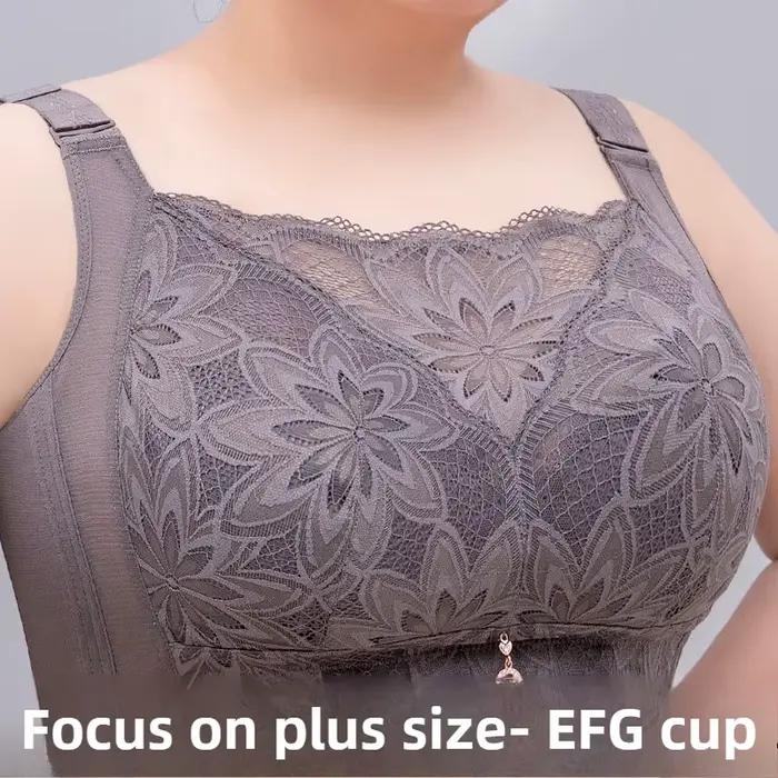 Soutien-gorge froncé Ultra-fin BCDEFG, bonnet complet réglable, Anti-affaissement, grande poitrine d'été, petite dentelle pour femmes, Anti-vide
