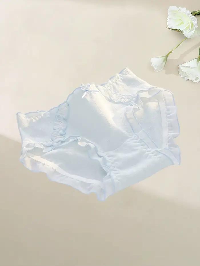 5 pièces femmes culottes romance pastorale slips français culotte femme caleçon douce caruture pur tissu tricoté avec arc