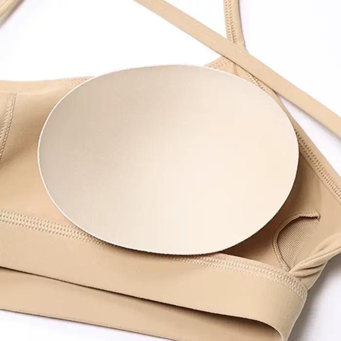 Soutien-gorge de sport brossé à faible impact pour femmes, rembourré, dos croisé, Yoga, bretelles Spaghetti, débardeur court d'entraînement de gymnastique avec bonnets amovibles