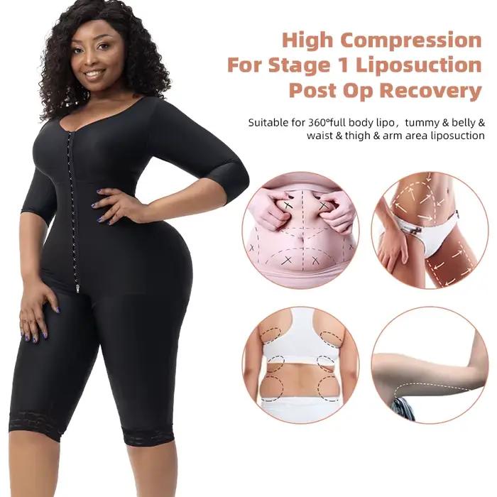 360 °   Body complet Lipo post-op récupération Shapewear Body cuisse et bras formateur bout à bout contrôle du ventre corps Shaper avec soutien-gorge