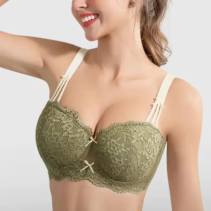 Vyšívaná krajková push-up podprsenka pro ženy