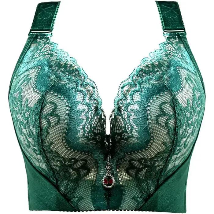 Soutien-gorge push-up pour poitrines généreuses avec dentelle et large aile latérale lingerie féminine élégante et confortable grandes tailles courbes femmes occasions spéciales quotidiennes