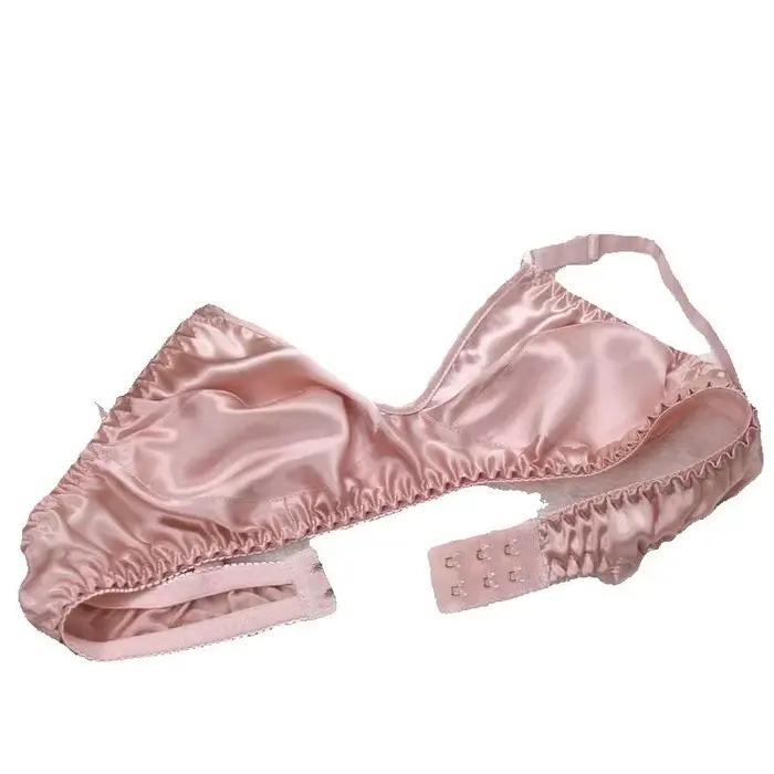 InjBoutique-Soutien-gorge double face en soie, sans fil, sans doublure, confortable pour la santé, relax, sous-vêtements, 100% r