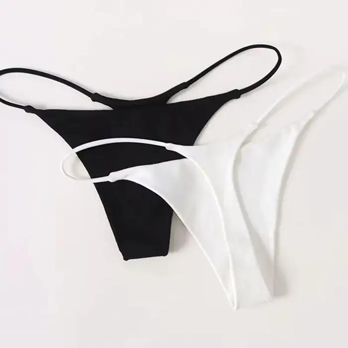 Femmes Sexy taille basse sous-vêtements en string couleur Pure respirant sans couture String mince dentelle String culottes slips Lingerie intime