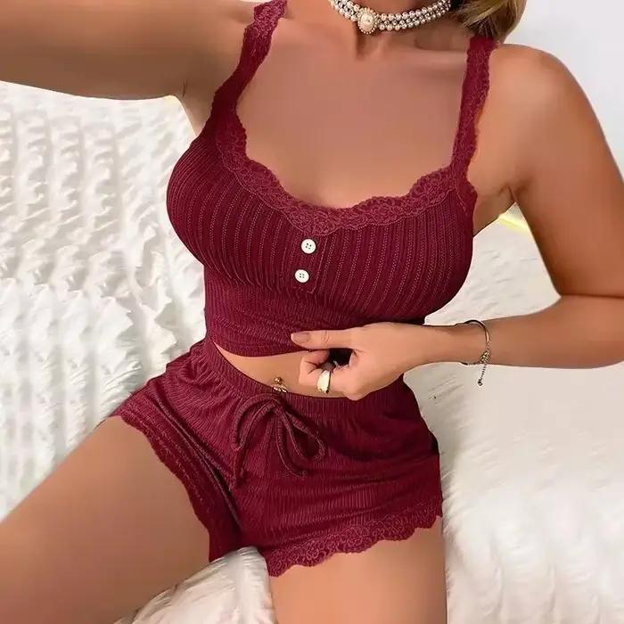 Dámské pyžamové sety Pijama Pyžama pro ženy letní sexy noční prádlo na spaní