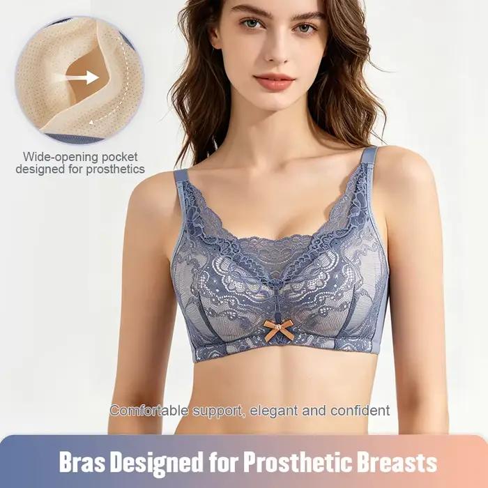Soutien-gorge post-chirurgie mammaire puissant et respirant pour femmes, avec poche de récupération post-mastectomie, incluant sous-vêtements en coton ajustables