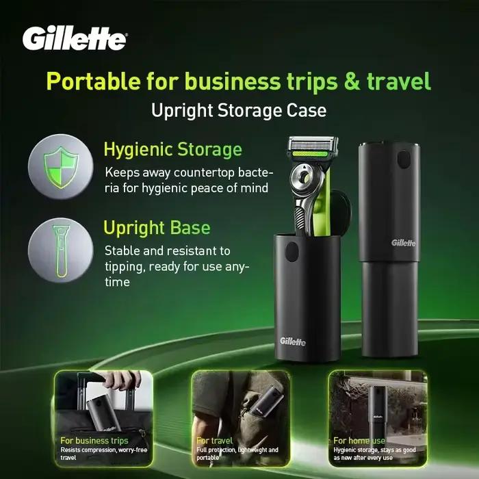 Rasoir Gillette Labs à 5 lames nanométriques, barre exfoliante, rasoir manuel pour homme avec tondeuse de précision, support vertical de rangement