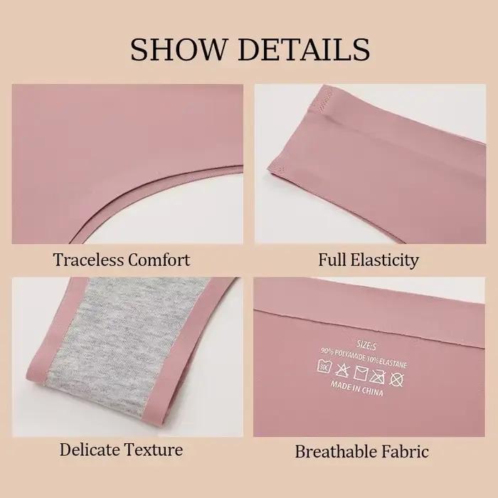 5 pièces Sexy sans couture culotte brésilienne pour femmes string femme taille basse couleur unie slips confortable Invisible string culotte