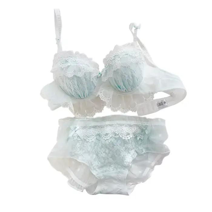 Ensemble de soutien-gorge sexy Lolita pour petites poitrines, soutien-gorge sexy sans armatures, soutien-gorge uni, dentelle sexy, soutien-gorge au tempérament doux