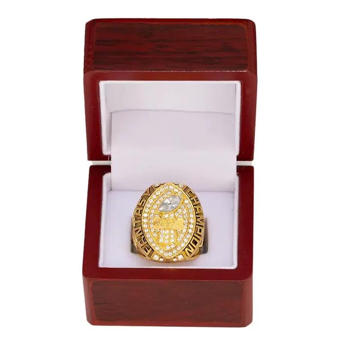 Bague trophée de championnat de Football fantastique massif 2025, bague gagnant de la ligue de Football fantastique, taille 8-14