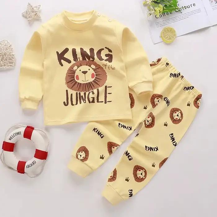 Pyjamas de dessin animé costumes enfants bébé garçons filles printemps vêtements de nuit d'automne vêtements de maison coton automne pantalons longs enfants Pijamas