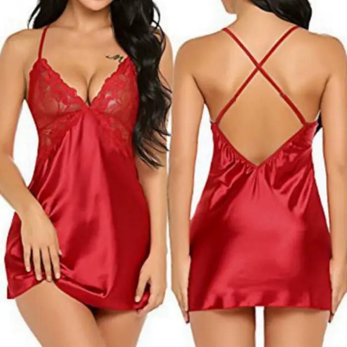 Robe de nuit en dentelle pour femmes, Sexy, écharpe, Lingerie, nuisette, vêtements de nuit attrayants, ravissants, 1 pièce
