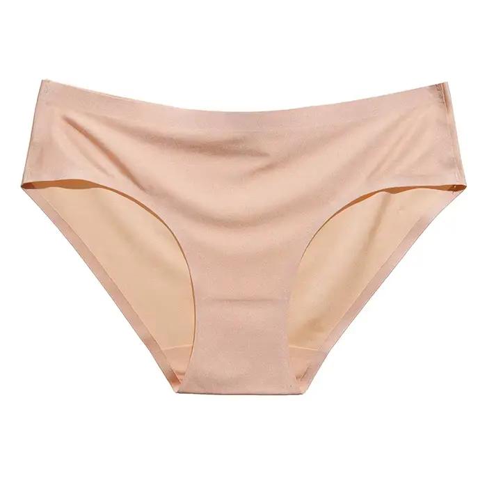 Culotte sexy sans couture pour femme, sous-vêtement féminin, couleur unie, slip respirant, taille basse, lingerie douce
