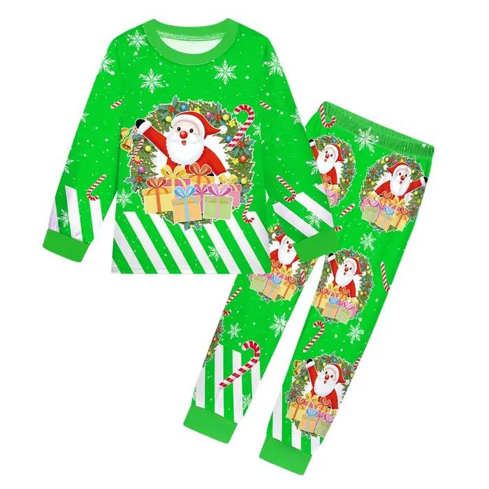 Vánoční pyžamo s potiskem Santa Claus a sobů