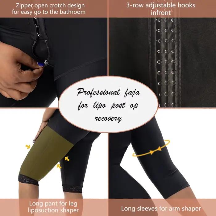 360 °   Body complet Lipo post-op récupération Shapewear Body cuisse et bras formateur bout à bout contrôle du ventre corps Shaper avec soutien-gorge