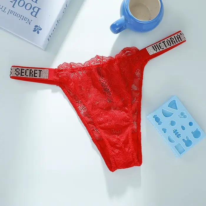 Culottes Victoria's Secret à la mode, douces, avec strass, respirantes, classiques, sexy, sous-vêtements pour femmes, antibactériens