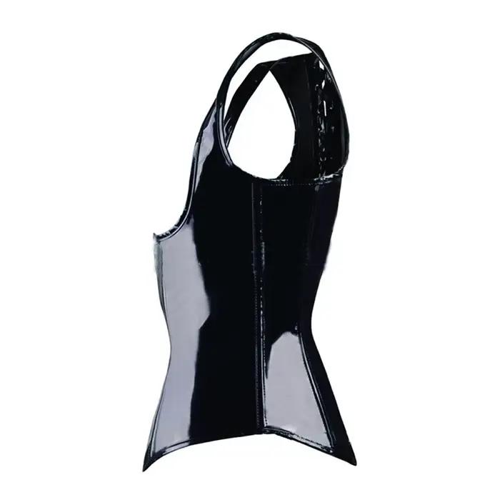 Corset de costume gothique sexy, Bustier Cincher basque, Faux cuir, Bustier en PVC, Shaper de batterie, Steampunk, Lingeries