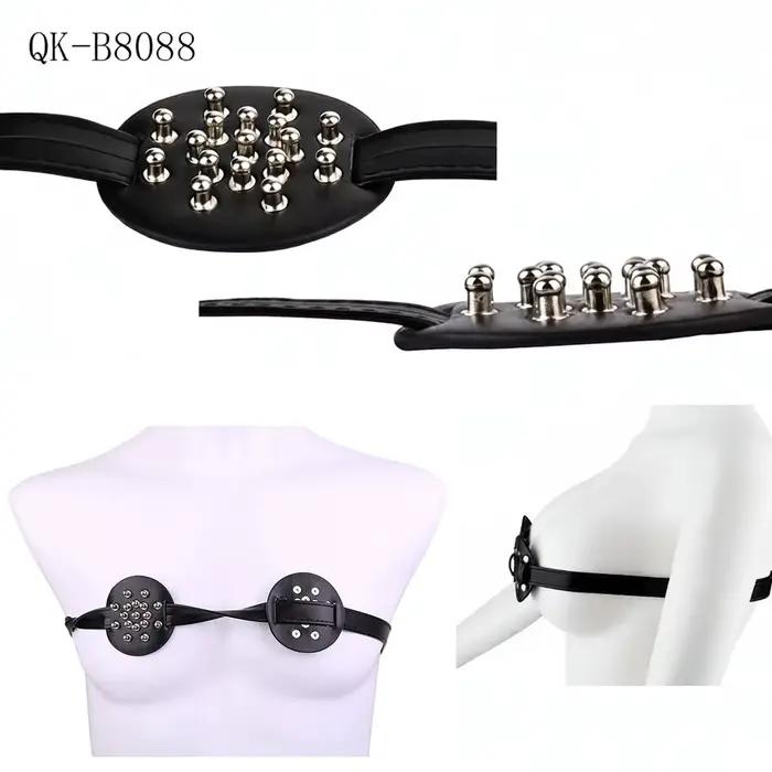 LICKER – soutien-gorge en cuir réglable avec reliure de poitrine à pointes, contraintes de poitrine, Stimulation du mamelon, Bondage corporel, jouets sexuels BDSM pour femmes