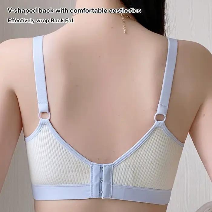 Soutien-gorge d'allaitement à double boucle, push-up, anti-affaissement, en pur coton, confortable, pour la grossesse et l'allaitement