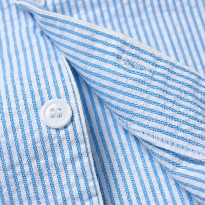 Bio Clio-Ensemble pyjama d'été en seersucker à manches courtes pour garçon, vêtements de nuit en coton à carreaux pour enfants, 2 pièces