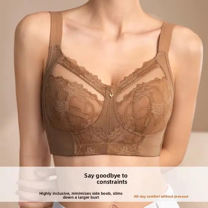 Nouveau soutien-gorge grande taille pour femme, à couvrance totale, sans armatures, anti-affaissement, ajustable, en dentelle confortable, invisible sur les côtés