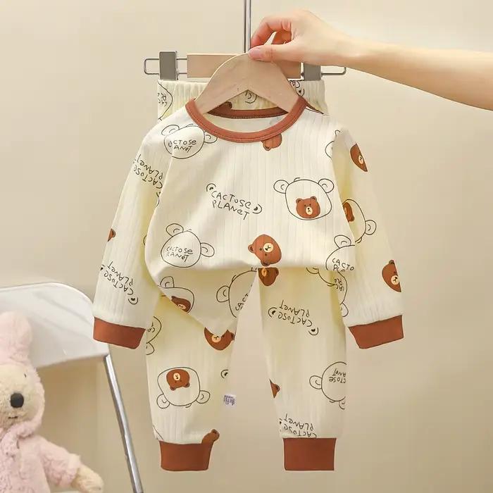 Ensemble de pyjama en coton doux à manches longues pour garçons, pyjama bleu pour tout-petits, voiture, 1 à 2, 3, 4, 5, 6, 7, 8, 9, 10 ans