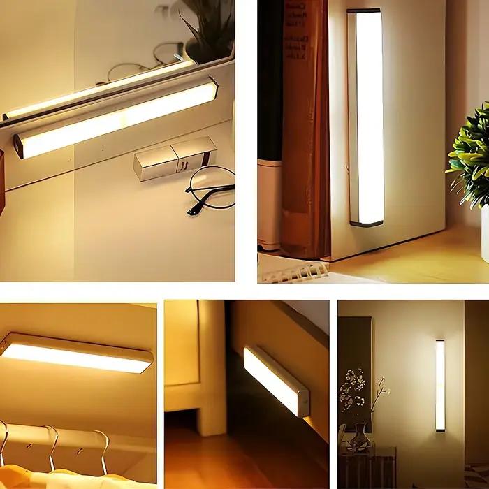 Veilleuses LED sans fil avec détecteur de mouvement, lampe aste par USB, ampoule magnétique pour armoire, chambre, Cisco, cuisine, allée, détecteur de tube