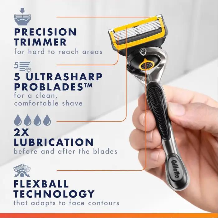 Lames de rasoir Gillette Fusion ProGlide Shield pour hommes, recharges de lames 4/8 pièces, lames PROGLIDE améliorées, lame à cinq couches