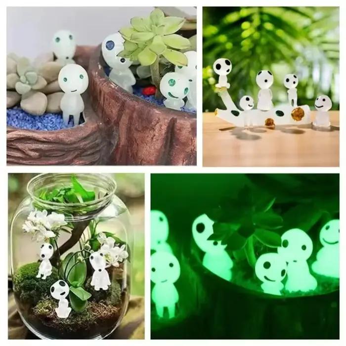 Veilleuse magique en résine, 10 pièces, figurines féeriques de jardin Noctilucent, décor de paysage Miniature, accessoires d'extérieur pour la maison