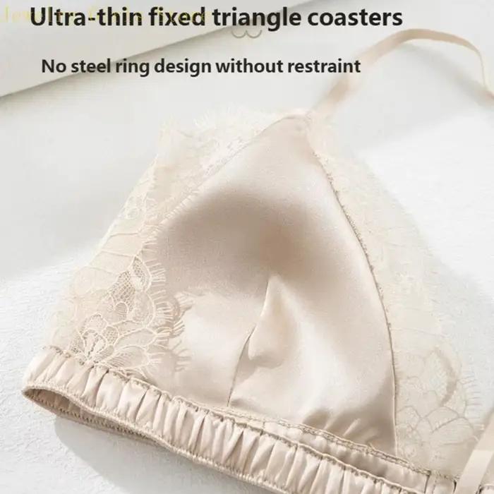 E56F – soutien-gorge licou en dentelle avec fermeture sur le devant, sans fil, décolleté en V profond, Triangle, Bralette en