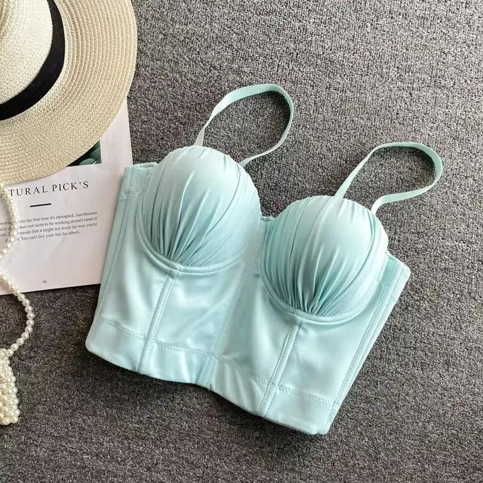 Nouveauté femmes Bustier soutien-gorge 2025 mode été solide sangle réglable Push up Bralet Sexy vêtements boîte de nuit gilet hauts