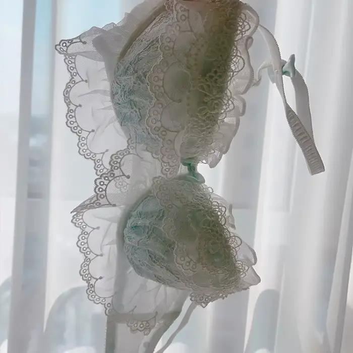 Ensemble de soutien-gorge sexy Lolita pour petites poitrines, soutien-gorge sexy sans armatures, soutien-gorge uni, dentelle sexy, soutien-gorge au tempérament doux