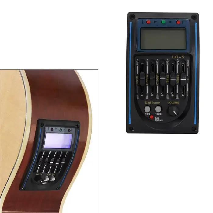 Préampli égaliseur 4/5 bandes pour guitare acoustique classique avec contrôle du volume, des médiums, des aigus et des basses - Accessoires pour instruments de musique