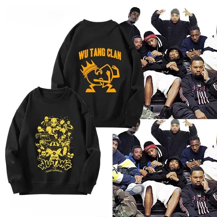 Sweat à capuche col rond Wu-Tang Clan pour garçons – Style rétro vintage, tendance et polyvalent, idéal pour la ville