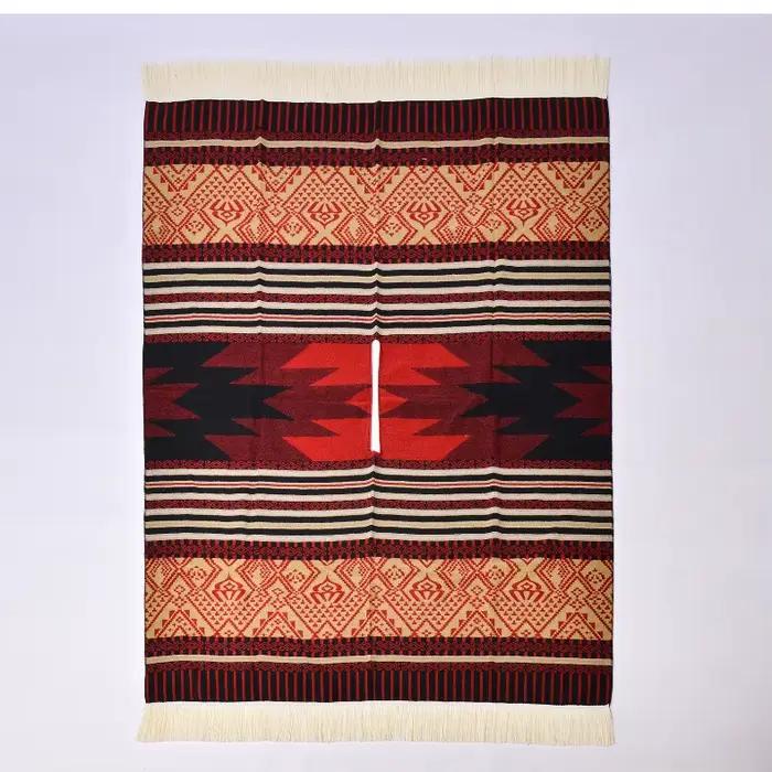 Poncho de voyage pour femmes, châle, Style ethnique, glands, Cape à capuche, Jacquard chaud d'hiver, décoration extérieure, grande couverture pour hommes