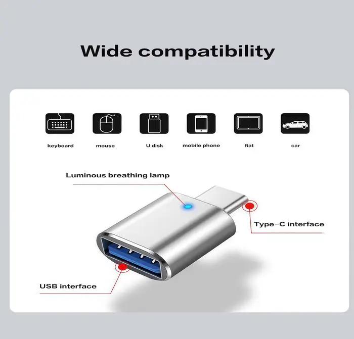 Lot de 5 adaptateurs USB et concentrateurs U-SB, adaptateur OTG (adaptateur USBC vers U-SB, adaptateur USBA vers USB-C, concentrateur USB 3.0), US-B C