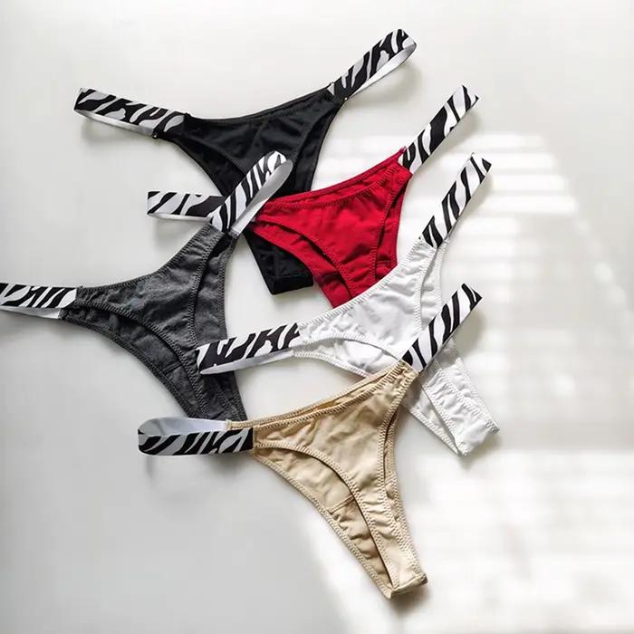 Femmes Sexy coton culotte brésilienne femmes Sexy string culotte couleur unie confortable taille basse femme doux intimes Lingerie