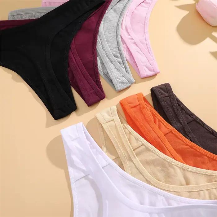 3 pièces/ensemble coton sans couture culottes sous-vêtement confort pour les femmes taille basse respirant tongs Sexy solide Sport string doux Lingerie