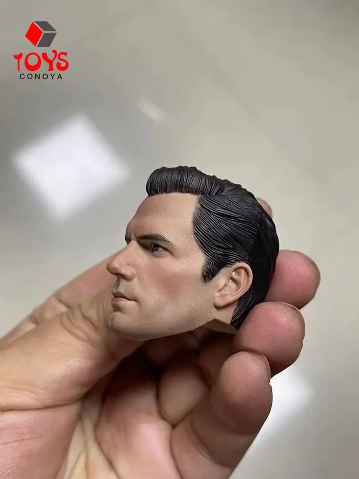Sculpture de tête de Super héros Henry Cavill, échelle 1/6, modèle de sculpture en PVC adapté aux poupées de corps de soldat masculin de 12 pouces