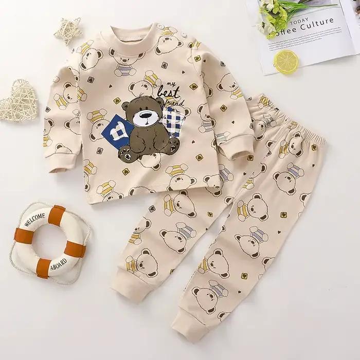 Pyjamas de dessin animé costumes enfants bébé garçons filles printemps vêtements de nuit d'automne vêtements de maison coton automne pantalons longs enfants Pijamas