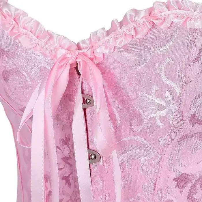 Corset victorien vintage pour femme, bustier jacquard avec baleines en acier, gaine amincissante à volants pour la taille, idéal pour les fêtes et le cosplay