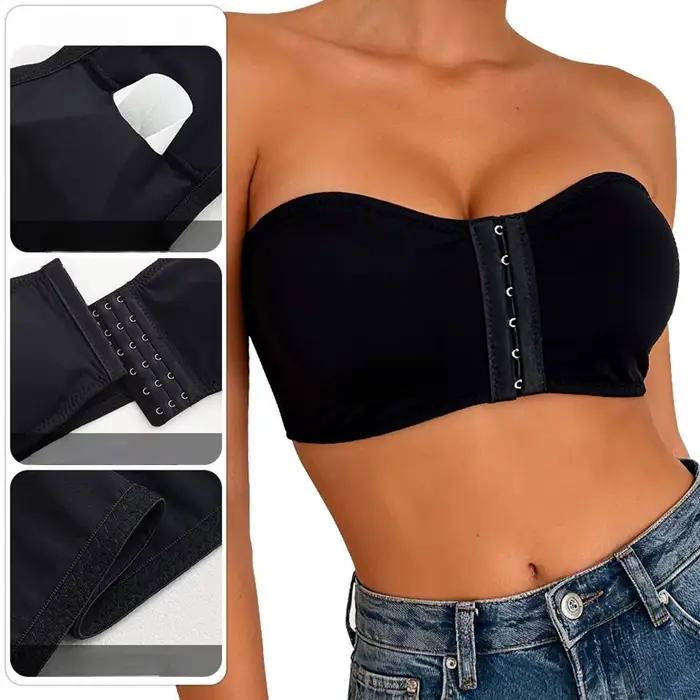 Dámská push-up bandeau podprsenka bez ramínek s předním zapínáním